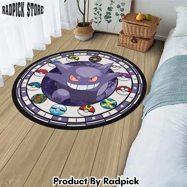 Gengar round rug custom pokemon anime circle carpet  rp5953054